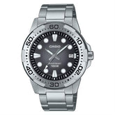 Casio  Men's  Divers Style 100 m Water Resist Grey Dial With Stainless Steel Band, MTD-140D-1AVDF